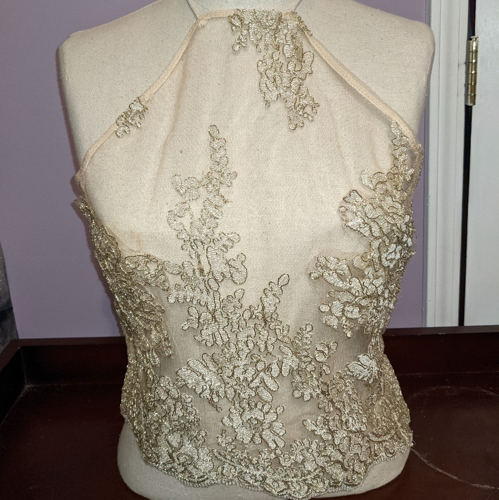 Sheer gold top